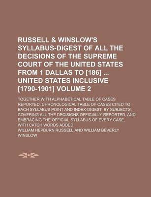 Book cover for Russell & Winslow's Syllabus-Digest of All the Decisions of the Supreme Court of the United States from 1 Dallas to [186] United States Inclusive [179