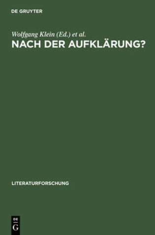 Cover of Nach Der Aufklaerung? Beitraege Zum Diskurs Der Kulturwissenschaften