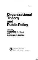 Cover of Organizational Theory and Public Policy