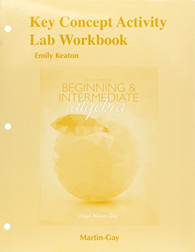 Book cover for Key Concept Activity Lab Workbook for Beginning & Intermediate Algebra