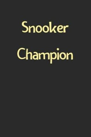 Cover of Snooker Champion