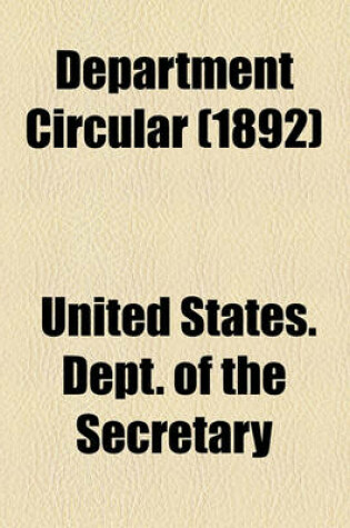 Cover of Department Circular (1892)