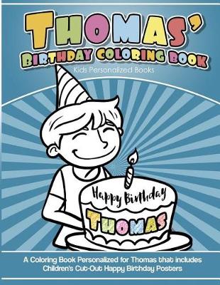 Book cover for Thomas's Birthday Coloring Book Kids Personalized Books