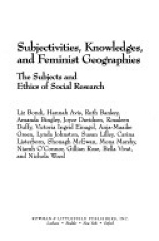 Cover of Subjectivities, Knowledges, and Feminist Geographies