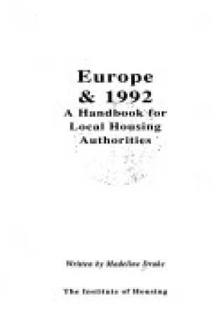 Cover of Europe and 1992