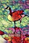 Book cover for Cute Canadian Goose in Blue Purple Lake Bird Lovers Pretty Blank Lined Journal for Daily Thoughts Notebook Diary for Women for Ladies