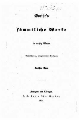 Cover of Goethe's sammtliche Werke in dreitzig Banden