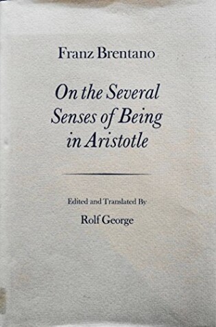 Cover of On the Several Senses of Being in Aristotle