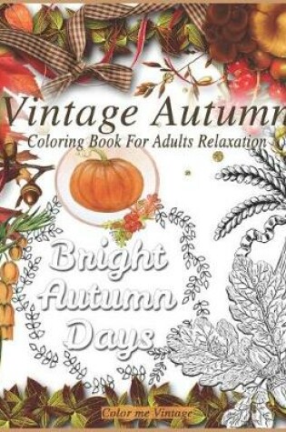 Cover of Vintage Autumn coloring book for adults relaxation