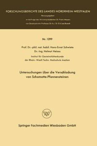 Cover of Untersuchungen UEber Die Verschlackung Von Schamotte-Pfannensteinen