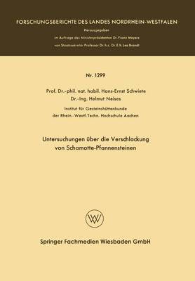 Book cover for Untersuchungen UEber Die Verschlackung Von Schamotte-Pfannensteinen