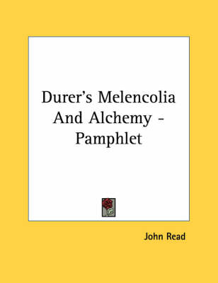 Book cover for Durer's Melencolia and Alchemy - Pamphlet