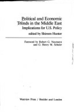 Cover of Political And Economic Trends In The Middle East