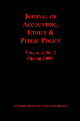 Book cover for Journal of Accounting, Ethics & Public Policy Vol. 4, No. 2