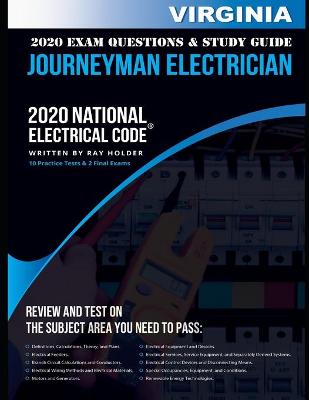 Book cover for Virginia 2020 Journeyman Electrician Exam Questions and Study Guide