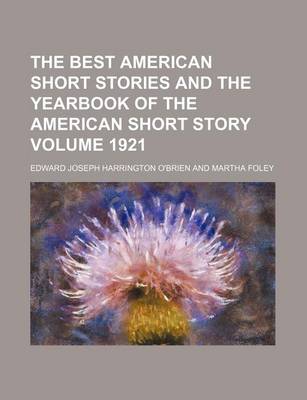 Book cover for The Best American Short Stories and the Yearbook of the American Short Story Volume 1921