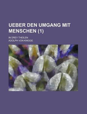 Book cover for Ueber Den Umgang Mit Menschen (1)