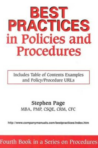 Cover of Best Practices in Policies and Procedures