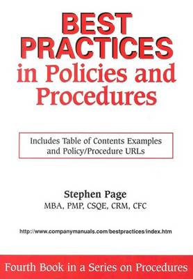 Book cover for Best Practices in Policies and Procedures