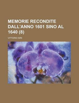 Book cover for Memorie Recondite Dall'anno 1601 Sino Al 1640 (8)