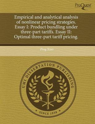 Book cover for Empirical and Analytical Analysis of Nonlinear Pricing Strategies