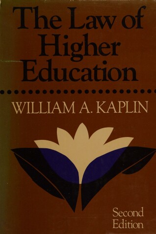 Book cover for Law of Higher Education