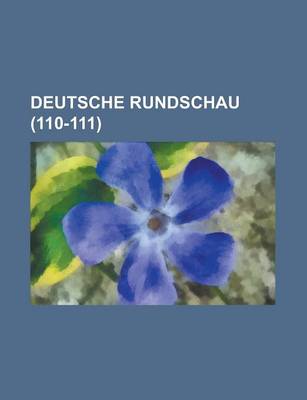 Book cover for Deutsche Rundschau (110-111)