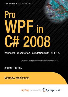 Book cover for Pro Wpf with C# 2008