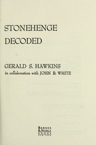 Cover of Stonehenge Decoded