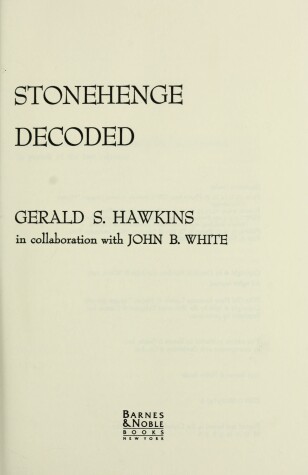 Book cover for Stonehenge Decoded