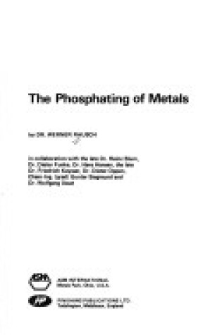 Cover of Phosphating of Metals