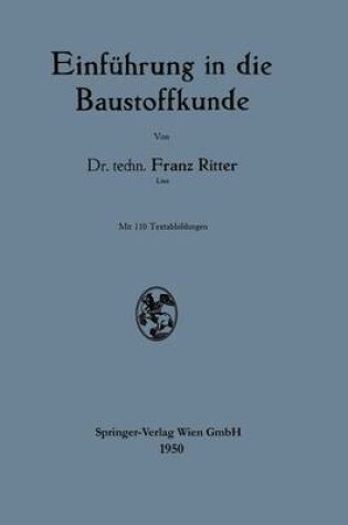 Cover of Einfuhrung in Die Baustoffkunde