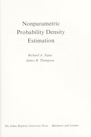 Cover of Nonparametric Probability Density Estimation