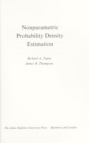 Cover of Nonparametric Probability Density Estimation