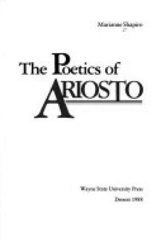 Cover of The Poetics of Ariosto