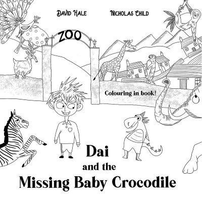 Book cover for Dai and The Missing Baby Crocodile Colouring Book