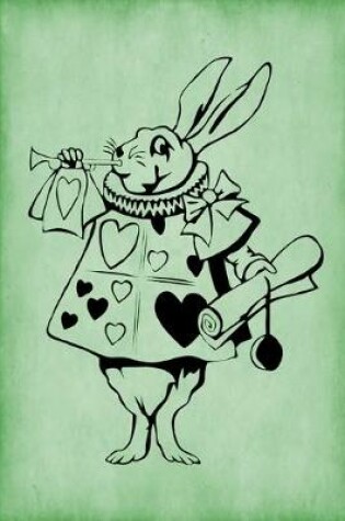 Cover of Alice in Wonderland Journal - White Rabbit With Trumpet (Green)