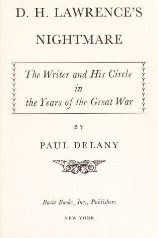 Cover of D H Lawrence's Nightmare