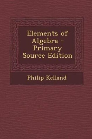 Cover of Elements of Algebra