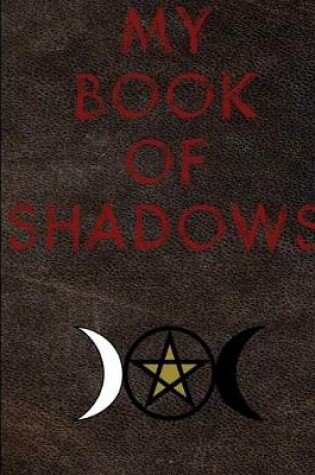 Cover of My Book of Shadows-Blood Red Letters-Dark Brown Leather-Triple Goddess, College