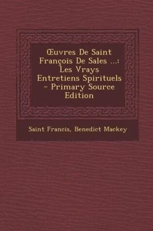 Cover of Uvres de Saint Francois de Sales ...