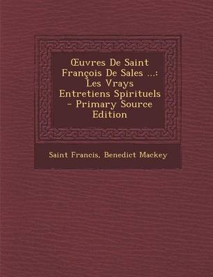 Book cover for Uvres de Saint Francois de Sales ...