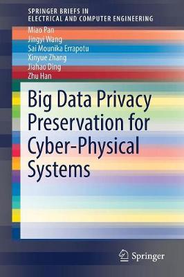 Book cover for Big Data Privacy Preservation for Cyber-Physical Systems