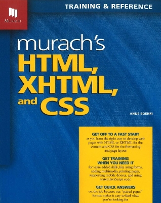 Book cover for Murach's HTML, XHTML & CSS