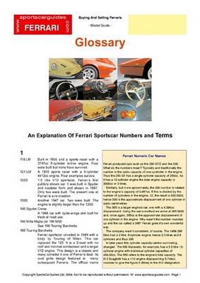 Cover of Ferrari Glossary