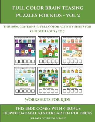 Book cover for Worksheets for Kids (Full color brain teasing puzzles for kids - Vol 2)