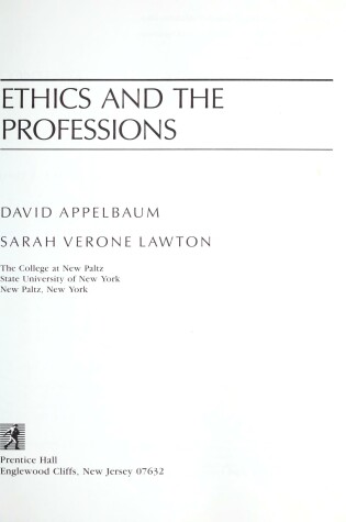 Cover of Ethics and the Professions