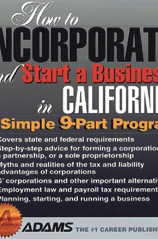 Cover of How to Incorporate and Start a Business in California
