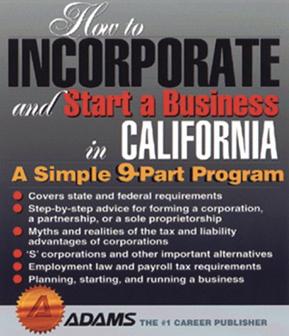 Book cover for How to Incorporate and Start a Business in California