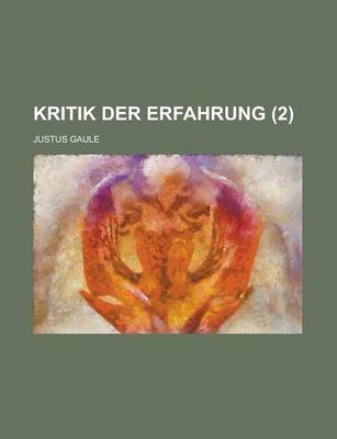 Book cover for Kritik Der Erfahrung (2)